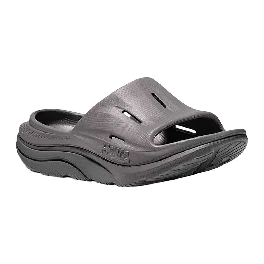 Hoka Ora Recovery Slide 3 Sandal in Grey and Grey